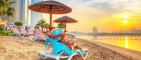 Sunbathing in Dubai
